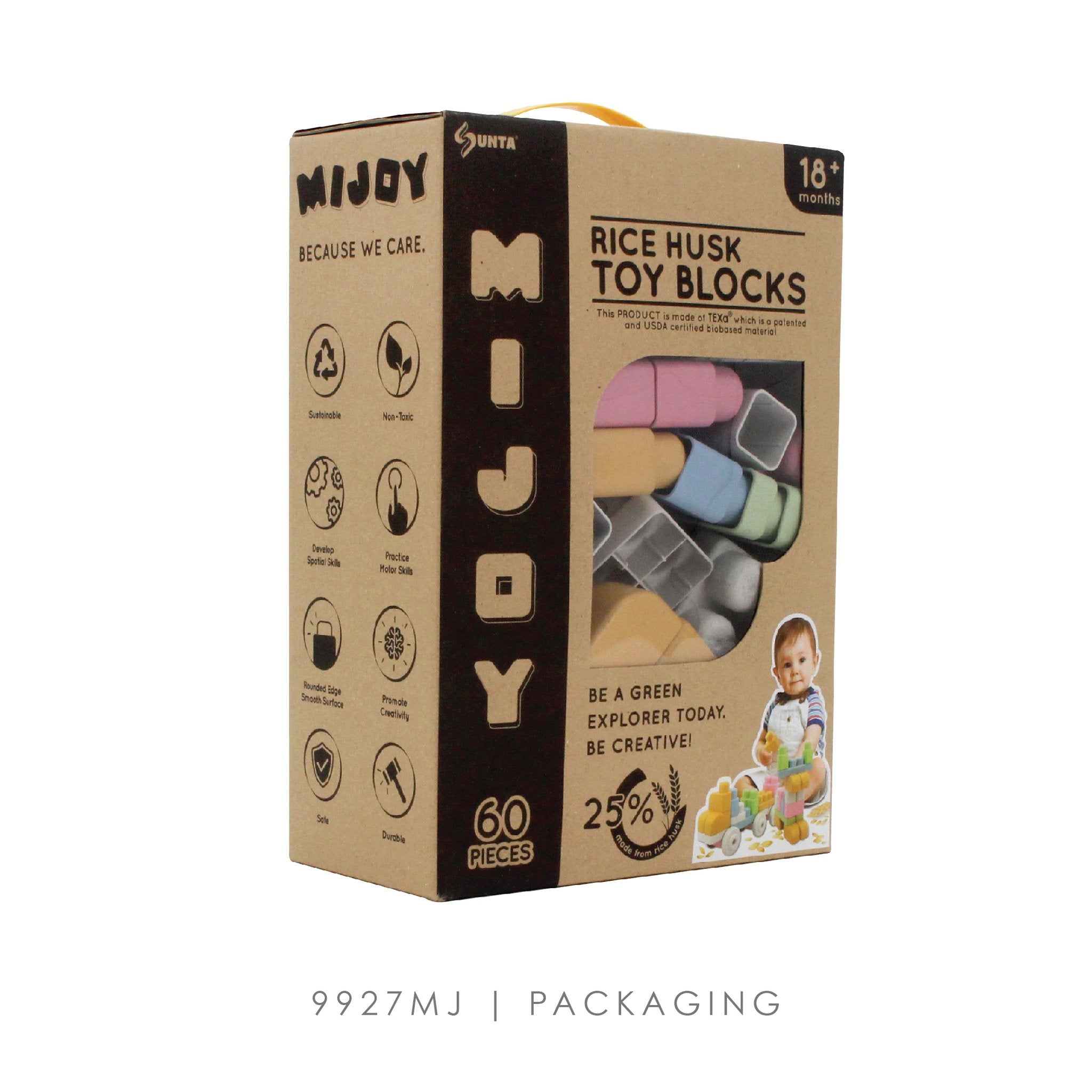 MIJOY Rice Husk Toy Blocks [60 pcs]