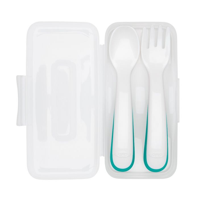 OXOtot On-the-Go Plastic Fork and Spoon Set